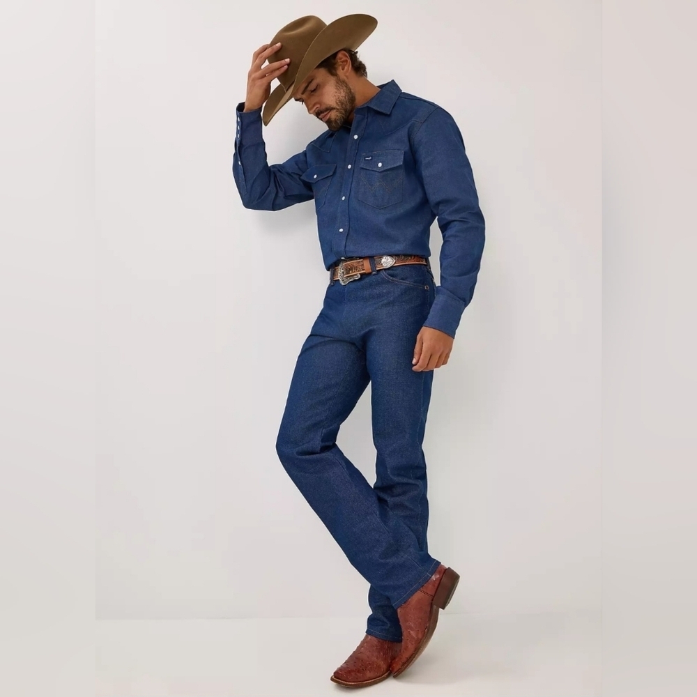 Wrangler Original Men's Straight Leg Blue Jeans 32 X 34. Western Cowboy